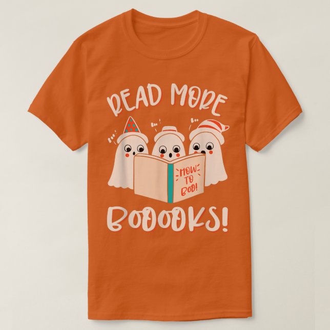 T-shirt Fun Boo Read More Librairie Anglais Enseignant H (Design devant)