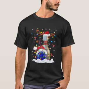 T-shirt Fun Bowling Boule de Noël Pin de bowling Santa Ha