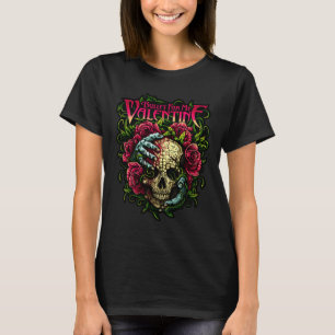 T-shirt Fun Bullet My Valentine Skull Roses Et Red Blood