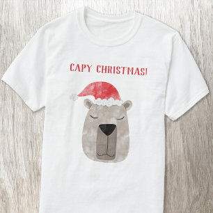 T-shirt Fun Capybara Noël personnalisé