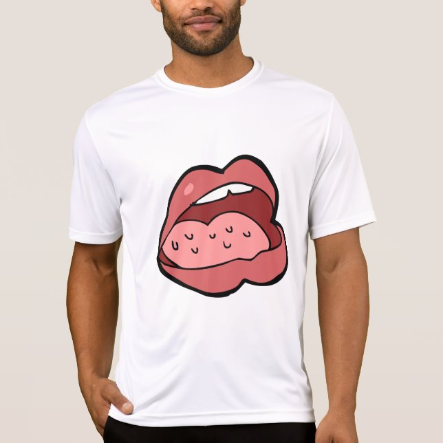 T-shirt Fun Cartoon Open Mouth and Lips (Devant)