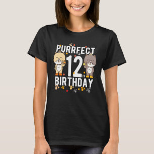 T-shirt Fun Chat Joyeux 12e anniversaire 12 ans Anniversai