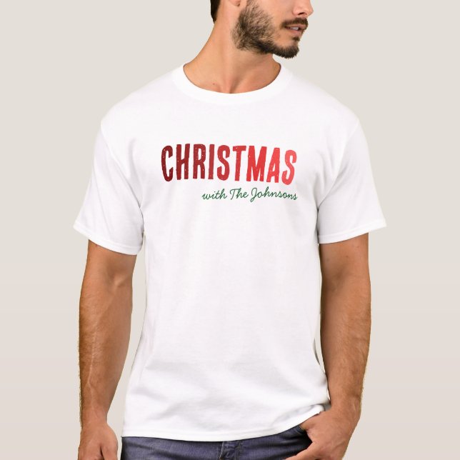 T-shirt Fun Christmas Nom de famille (Devant)