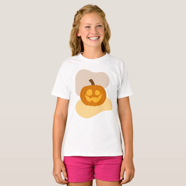 T-shirt Fun Citrouille & Abstraite forme de blob Halloween (Devant entier)