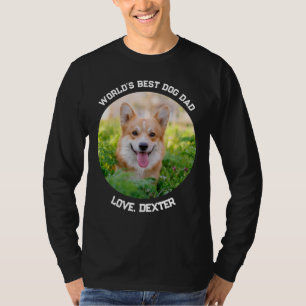 T-shirt Fun Custom Pet Photo Circle World's Best Chien Pap