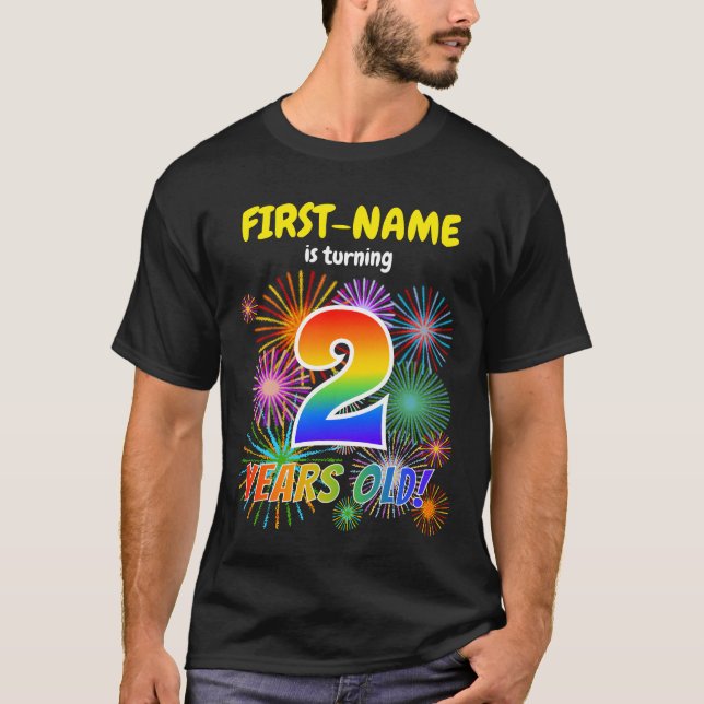 T-shirt Fun Fireworks, Rainbow Look "2", 2e anniversaire (Devant)