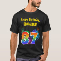 Fun Fireworks + Rainbow Motif "37" Anniversaire #
