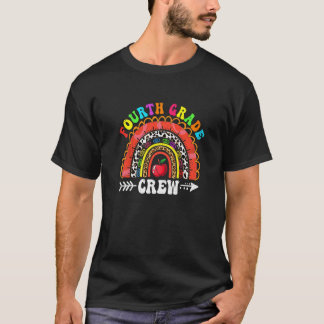 T-shirt Fun Fourth Grade Crew Rainbow First Day Cute Back 