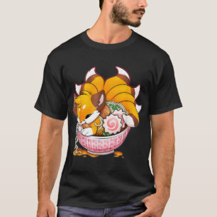 T-shirt Fun Fox Ramen japonais nouilles mignonnes Kawaii A