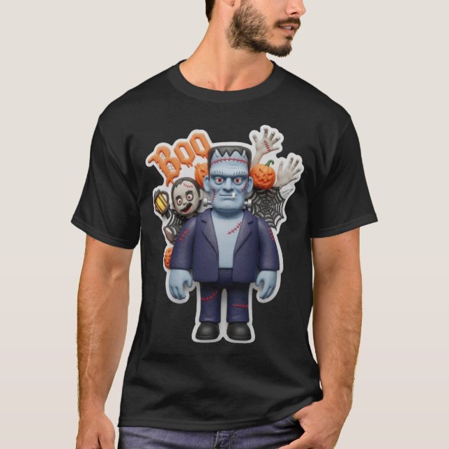 T-shirt Fun Frankenstein monster and spooky Halloween deco (Devant)