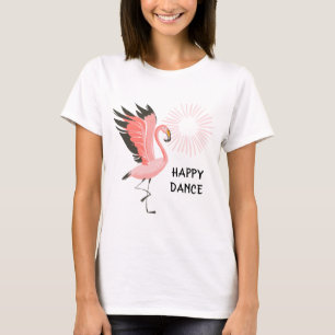 T-shirt Fun Girl Dancing Flamant rose rose
