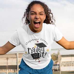 T-shirt Fun Grad 2024 Nail It Graduation