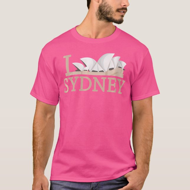 T-shirt Fun Graphisme I Love Sydney Opera House Trave (Devant)