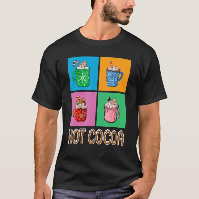 T-shirt Fun Hot Cocoa Holiday Graphic Design (Devant)