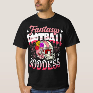 T-shirt Fun Imaginaire Football Déesse Casque Fleur Femme