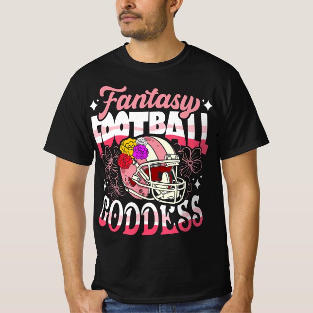 T-shirt Fun Imaginaire Football Déesse Casque Fleur Femme (Devant)