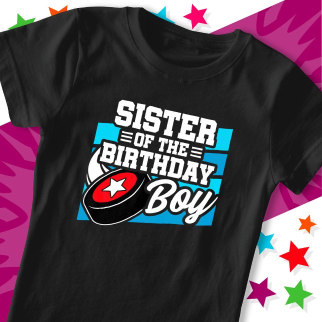 T-Shirt Fun Kids Hockey Party Soeur du garçon d'anniversai (Créateur téléchargé)