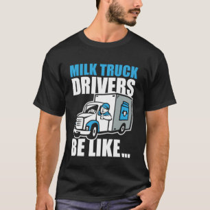 T-shirt Fun Lait Vache Laitier Fermier Ferme Lait Camion