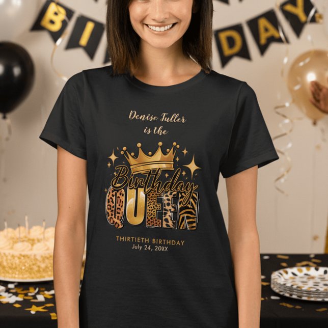 T-shirt Fun Leopard Birthday Queen Thirty Birthday (Créateur téléchargé)