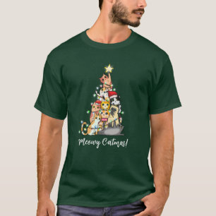 T-shirt Fun Meowy Catmas Cat Christmas Tree