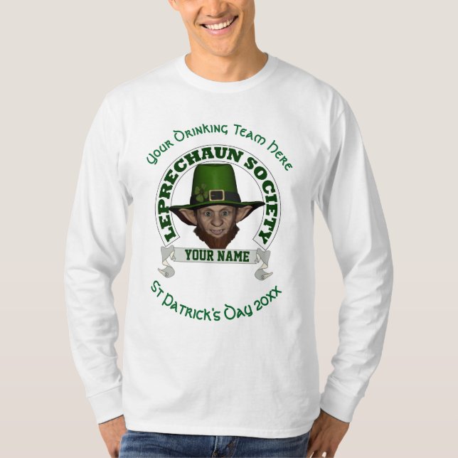 T-shirt Fun mignon leprechaun personnalisé Saint Patrick j (Devant)