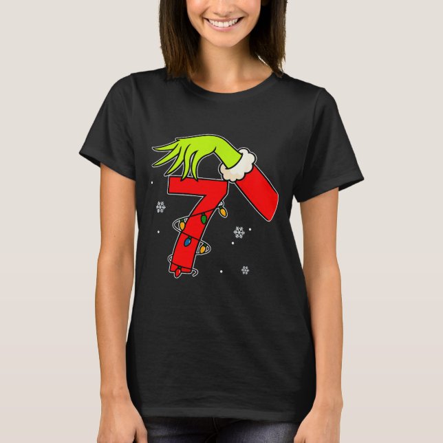 T-shirt Fun Number 7 Christmas 67 Six Seven Meme Xmas Men  (Devant)