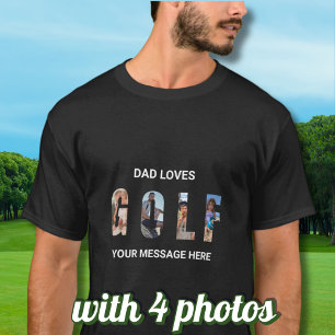 T-shirt Fun Papa Golf Custom 4 Photos Message