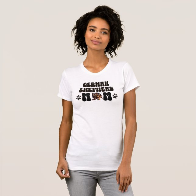T-shirt Fun Pawprints allemand berger maman (Devant entier)