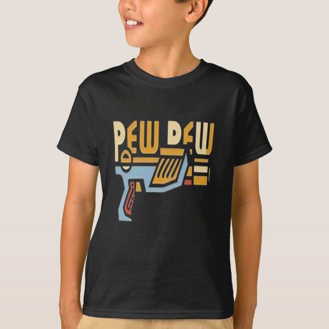 T-shirt Fun Pew Pew Pew Pew Nerf Gun, Jouer Mousse Blaster (Devant)