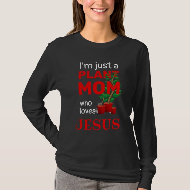 T-shirt Fun PLANTE MOM AIME JÉSUS (Devant)