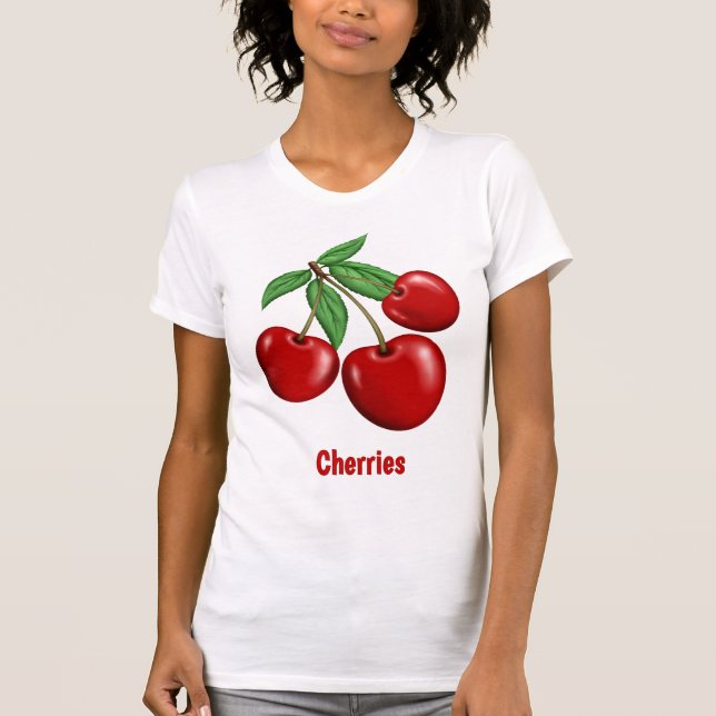 T-shirt Fun Red Cherries Design Personnalisé (Devant)