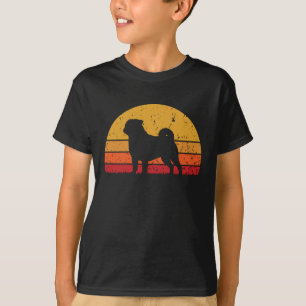 T-shirt Fun Retro Vintage Sunset chien Carlin