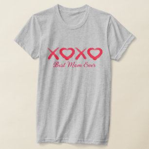T-shirt Fun rouge déprimé XOXO aime les baisers Meilleure 