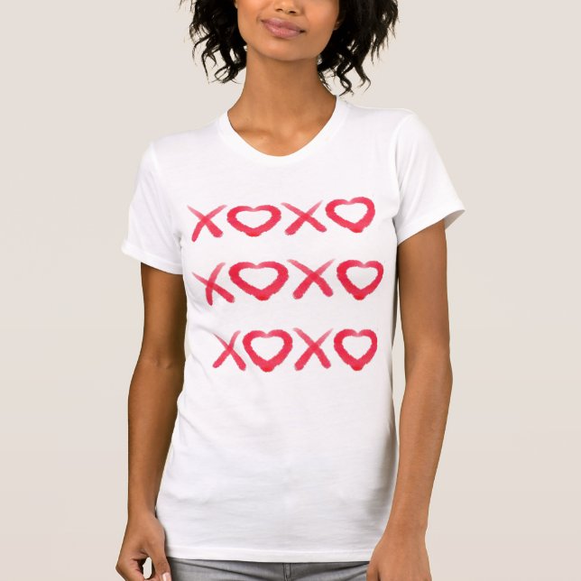 T-shirt Fun rouge désespéré XOXO aime les baisers (Devant)