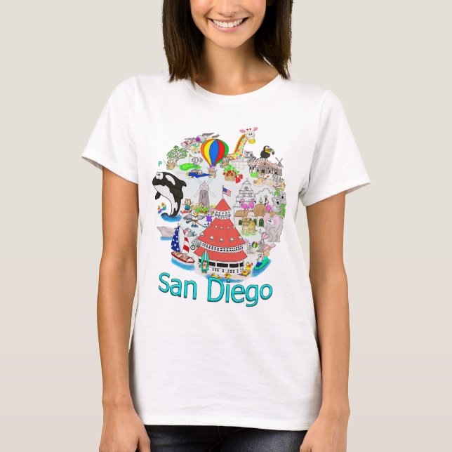 T-shirt Fun San Diego California (Devant)