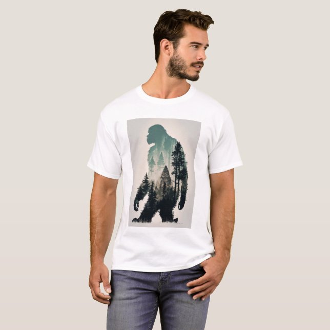 T-shirt Fun Sasquatch Big Foot Legend Wilderness Forest (Devant entier)