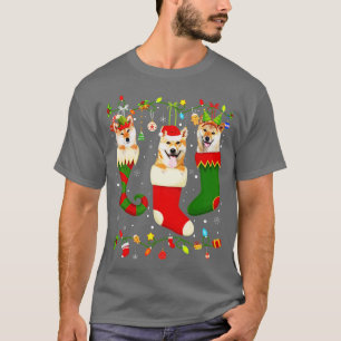 T-shirt Fun Shiba Inu Stocker Noël Chaussettes de Noël Noë