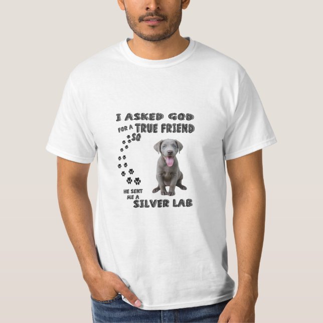 T-shirt Fun Silver Lab Maman Costume papa, mignon chien (Devant)