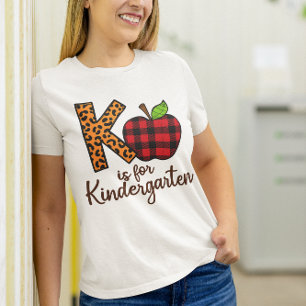 T-shirt Fun Teacher K est pour Kindergarten Graphic