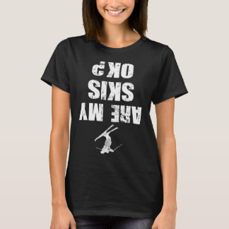 T-shirt Fun Tee de ski en détresse Sports d'hiver Ski