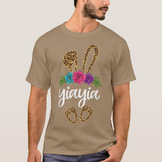T-shirt Fun Yiayia Bunny Leopard, Bunny Grandm de Pâques