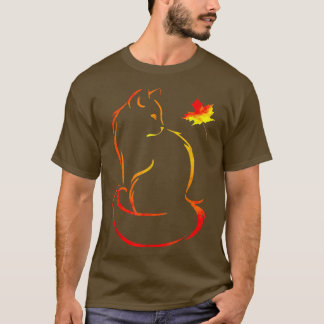 T-shirt Fundy Feuilles de chat Automne Bonjour Automne Pou