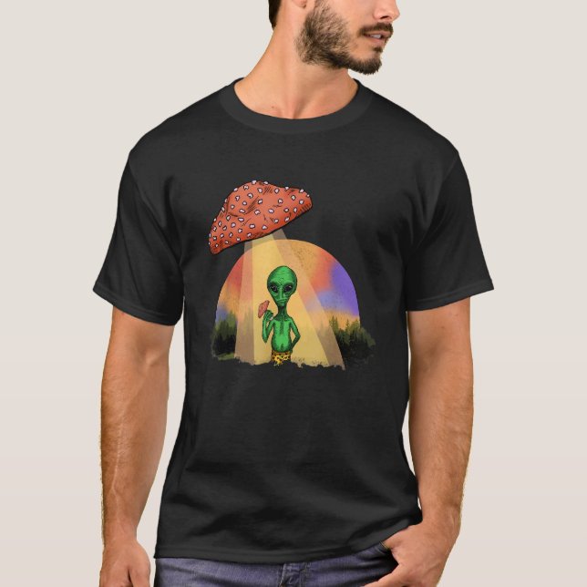T-shirt Fungus Magic Psilocybin Champignons Alien OVNI (Devant)