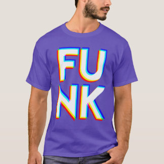 T-shirt Funk en grandes lettres grasses CMYK Behe Meme vin