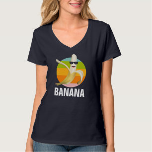 T-shirt Funky Banana Porter Lunettes de soleil Retro Desig