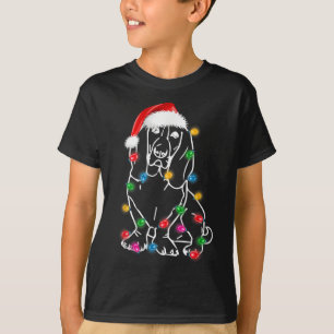T-shirt Funky Basset Hound Chien Tree Noël Lumières Noël N