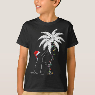 T-shirt Funky Black Cat Santa Hat Hawaiian Noël À Ju