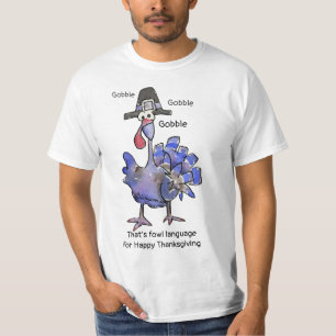 T-shirt Funky Blue Turkey Gobble T Shirt