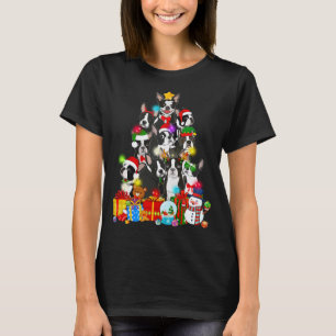 T-shirt Funky Boston Terrier Feux d'arbre de Noël Chiot D