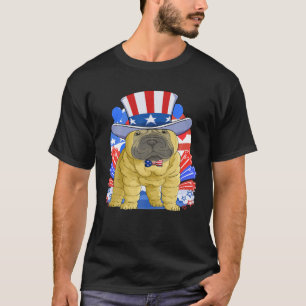 T-shirt Funky Chinese Shar-Pei 4 juillet Oncle Sam Meric